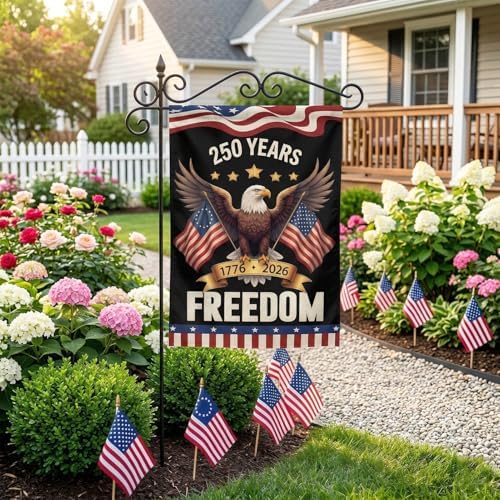 American Flag USA Garden Flag 12 x 18 - Patriotic Double Sided Small Flags for Yard