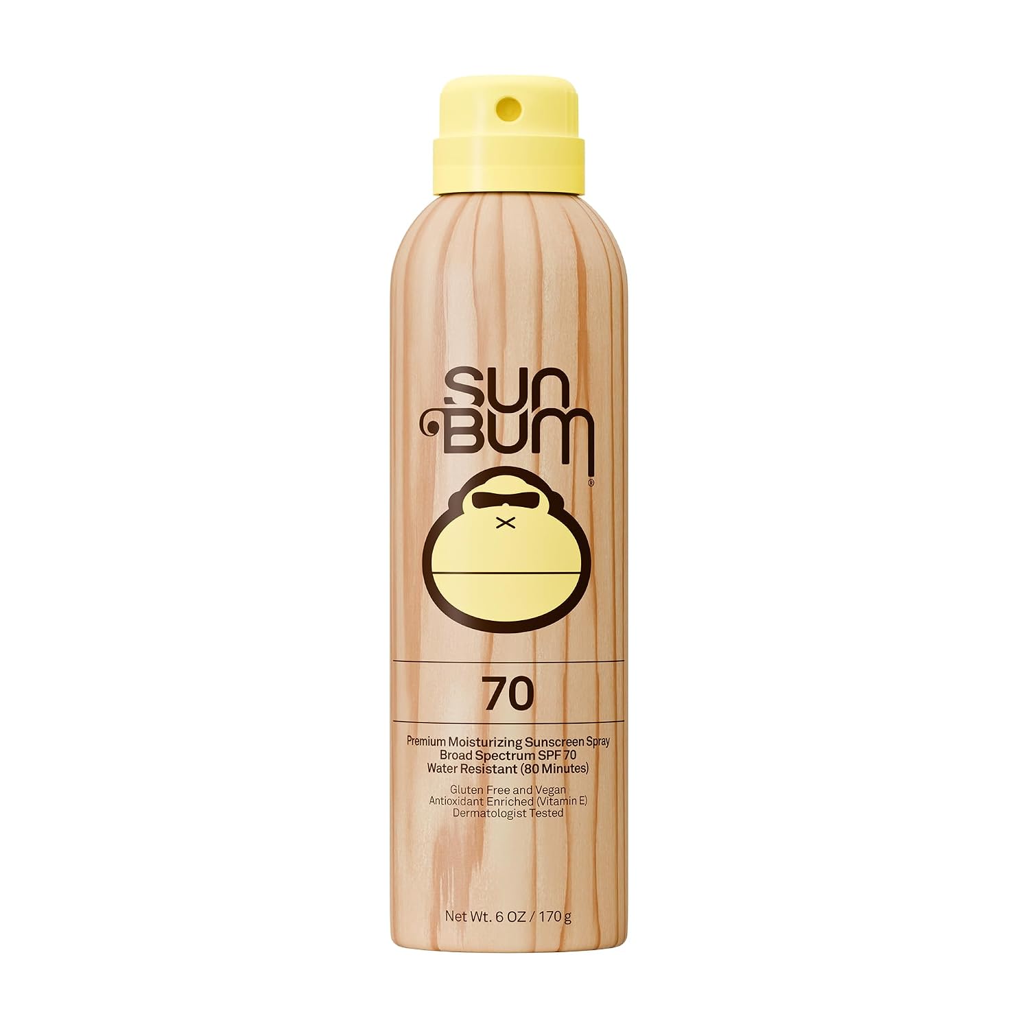 Sun Bum Original SPF 70 Broad Spectrum Sunscreen Body Spray - 6 oz | Moisturizing with Vitamin E, Vegan, Hawaii 104 Act Compliant (Made without Octinoxate & Oxybenzone)