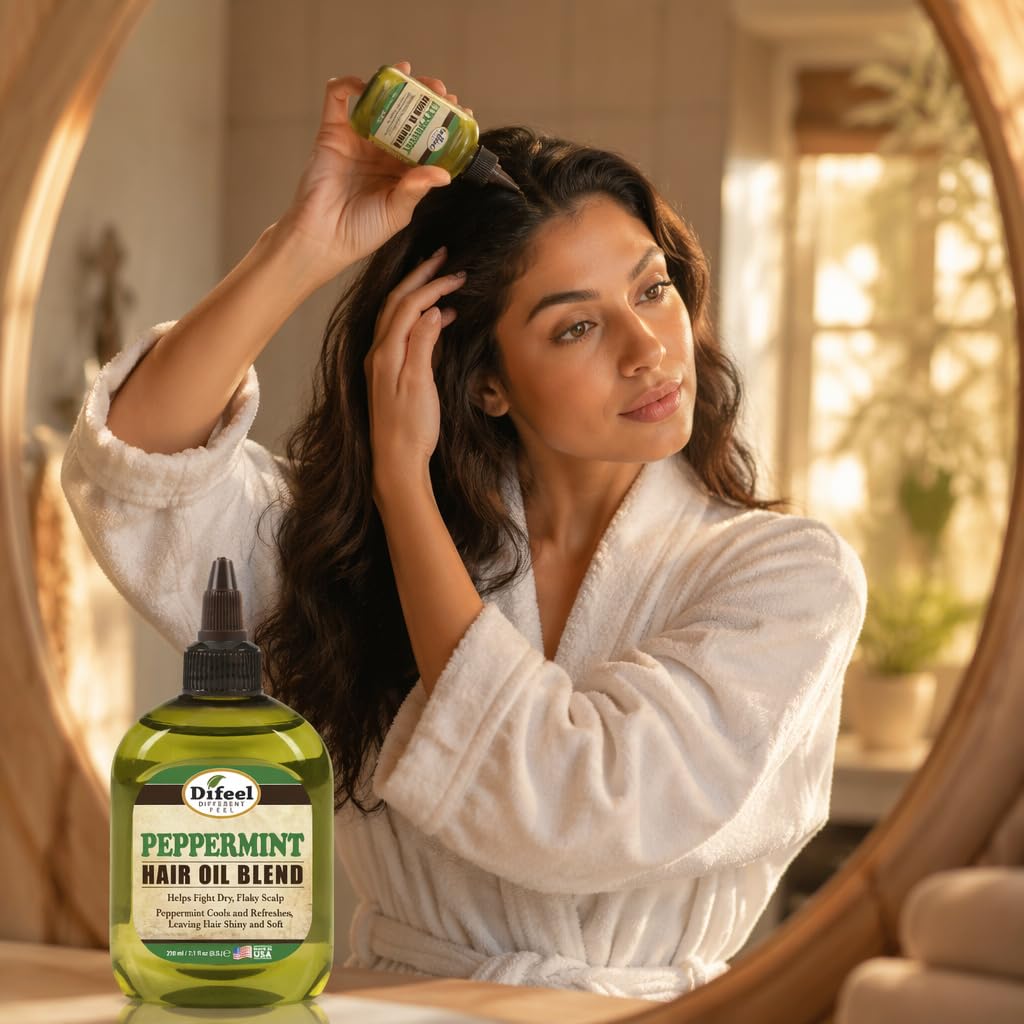 Difeel Peppermint Hair Oil Blend - Travel Size 2.5 ounce