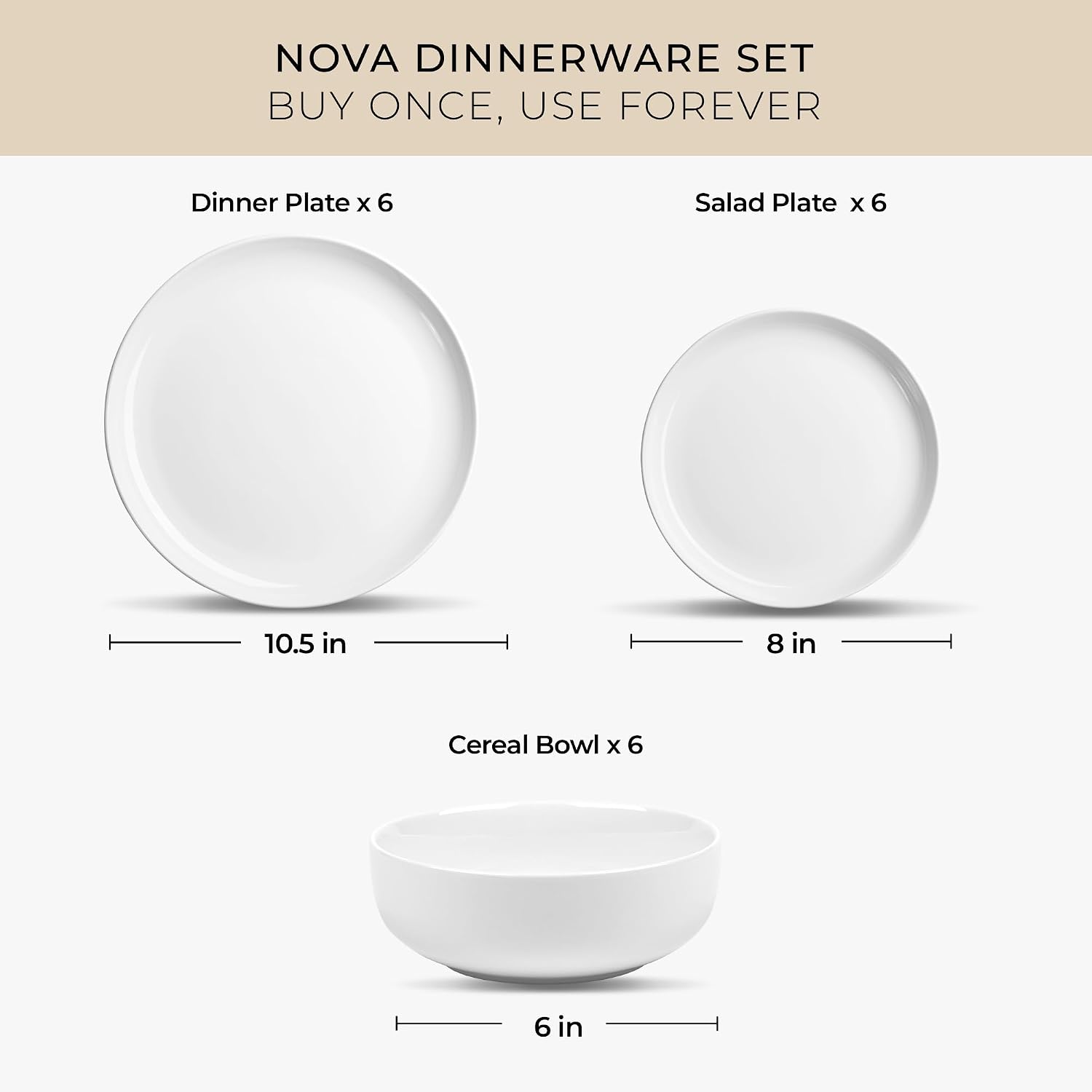 Zulay Kitchen Luna Plates and Bowls Sets, 16 Piece Modern Porcelain Dish Set for 4, Chip and Scratch Resistant Square Dinnerware Set