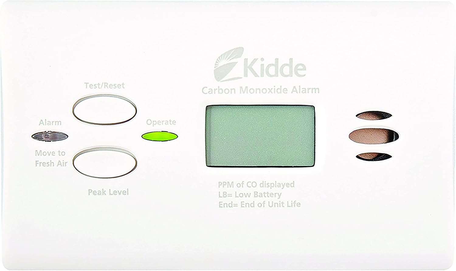 Kidde Carbon Monoxide Detector, AA Battery Powered CO Alarm with LEDs, Test-Reset Button, Low Battery Indicator, Portable