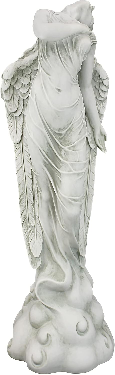 Design Toscano Remembrance and Redemption Angel Religious Indoor/Outdoor Garden Statue, From Base to Top of the Wings Nearly 3 feet tall! Tall, Cast Stone Resin, Antique Stone Finish