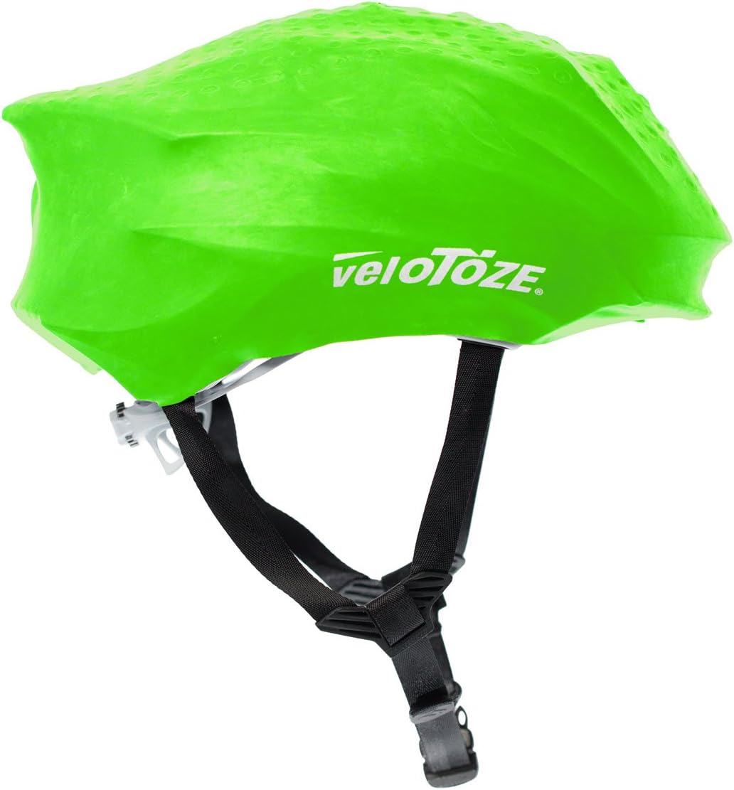 veloToze Cycling Helmet Cover, fits Most Bike Helmets - Keeps Wind, rain and Sun Away from Head; Bright Colors for Visibility