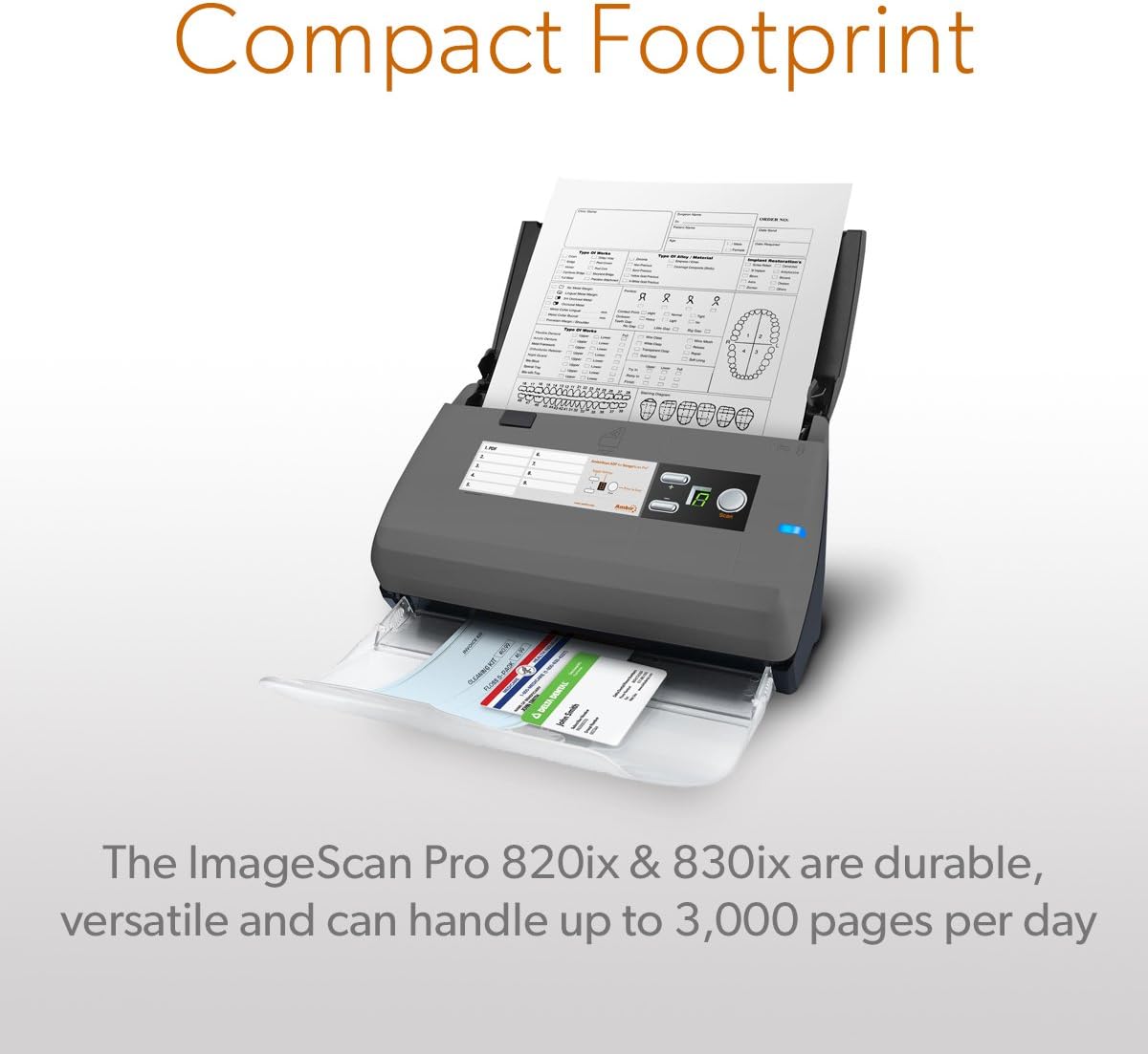 Ambir ImageScan Pro 830ix-AS 30ppm High-Speed ADF Scanner for PC and Mac