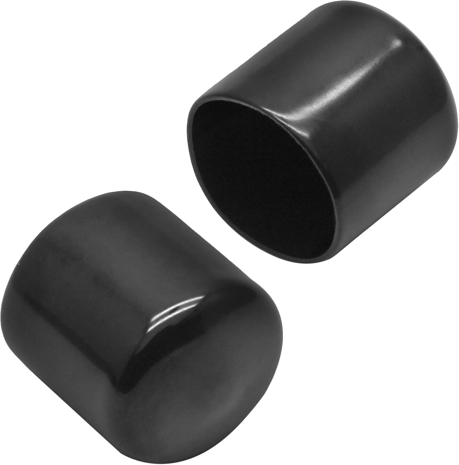 Bonsicoky 12Pcs Round Rubber End Caps 5/8" (16mm) ID, Black