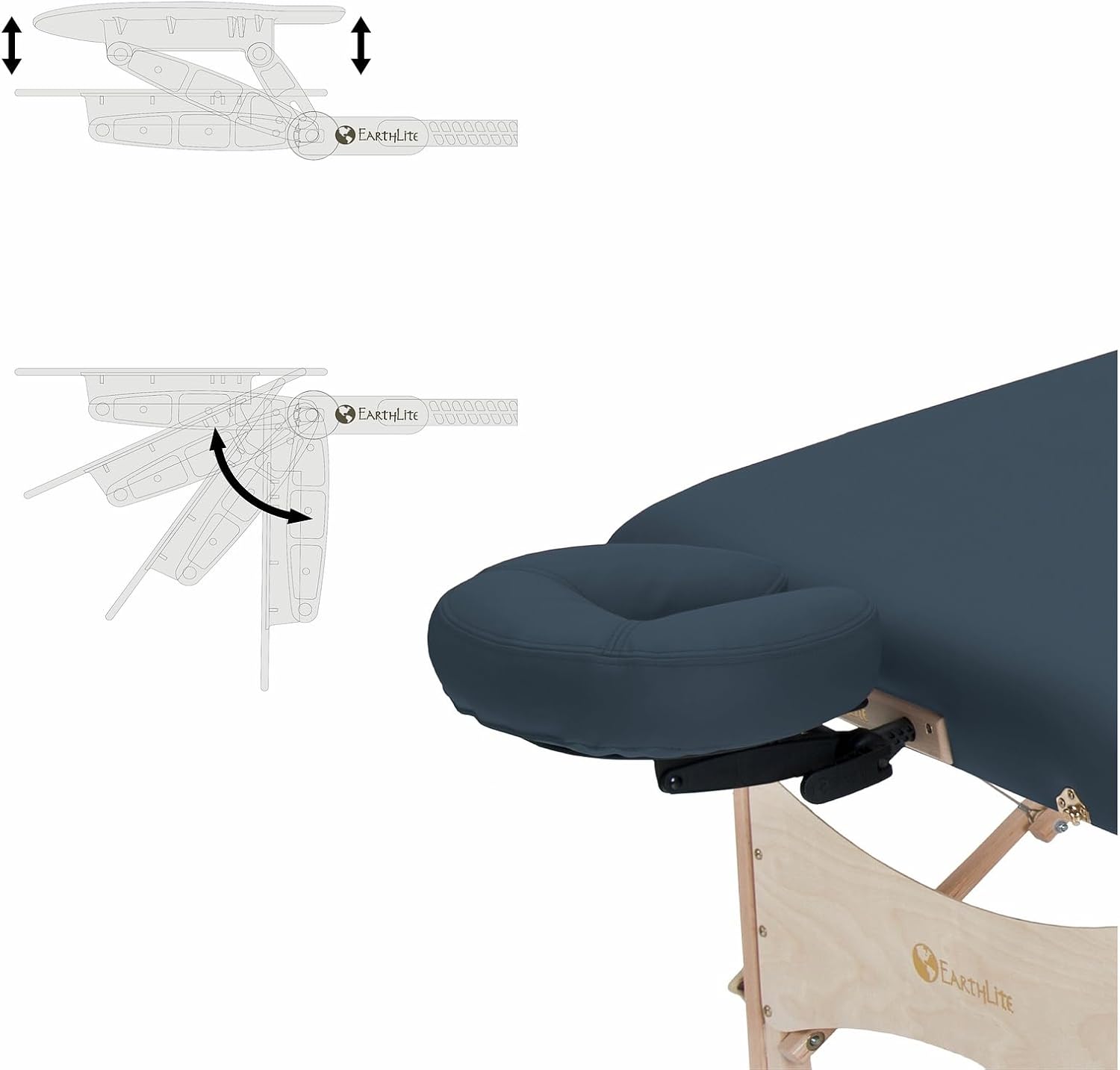EarthLite Harmony DX Portable Massage Table Package, Includes Table + Face Cradle + Carrying Case, 30" x 73, Black