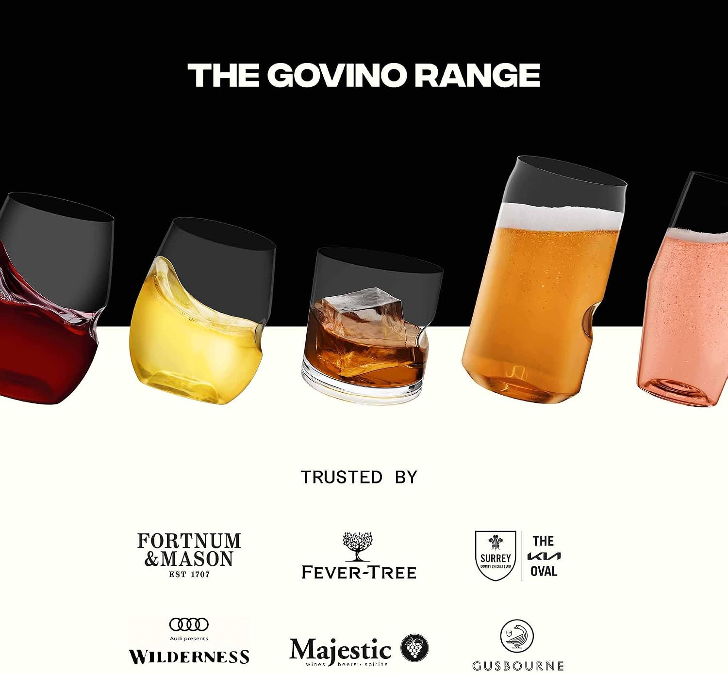 GOVINO Unbreakable Plastic Wine Glasses - Stemless Shatterproof Tritan Glassware, Fancy Cups That Look Like Glass, 12oz, Set of 4