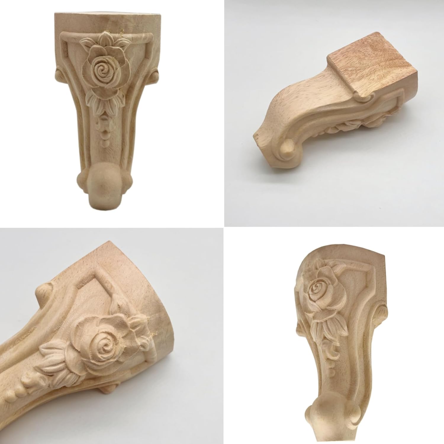 WEICHUAN Solid Wood Replacement Furniture Sofa Couch Legs 8 inch Set of 4