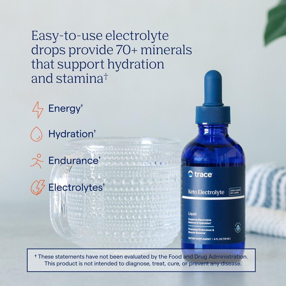 Trace Minerals Keto Electrolyte Drops with Magnesium, 4 fl oz, 24 Servings | Supports 300+ biochemical reactions, Chloride, sodium & potassium blend