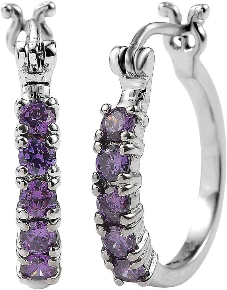 Blue Cubic ZirconiaEarrings in Stainless Steel