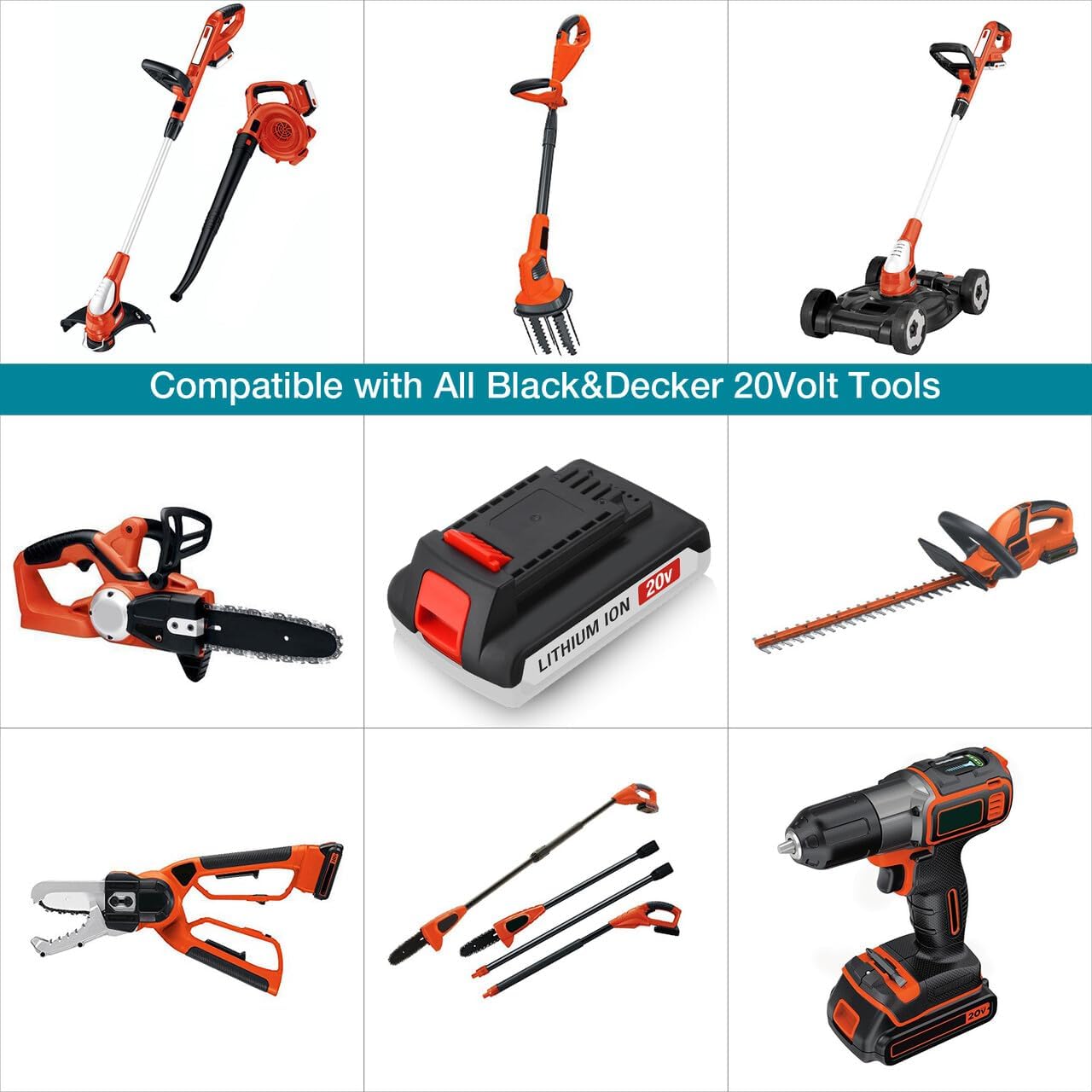 Upgraded 2 Pack 4.0Ah 20v Max LBXR20 Replace Battery for Black and Decker Replacement Weed Eater Battery LBX20 LBX4020 LBXR2020-OPE Cordless Power