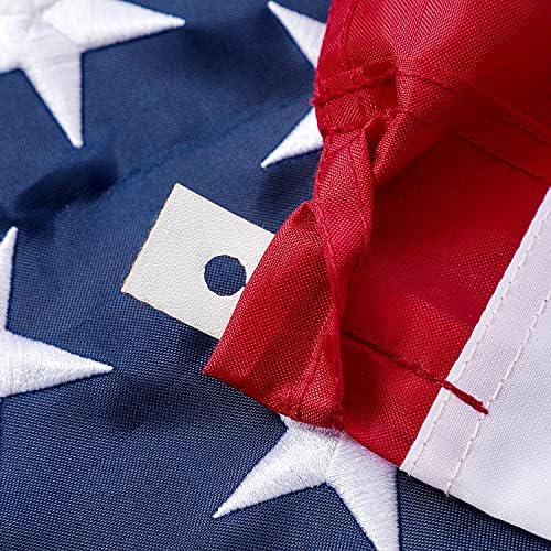 American Flag 6x10 ft: Long Lasting and Heavy Duty Nylon US Flags | Embroidered Stars, Sewn Stripes, Brass Grommets, UV Protection Perfect for Outdoors! USA Flag