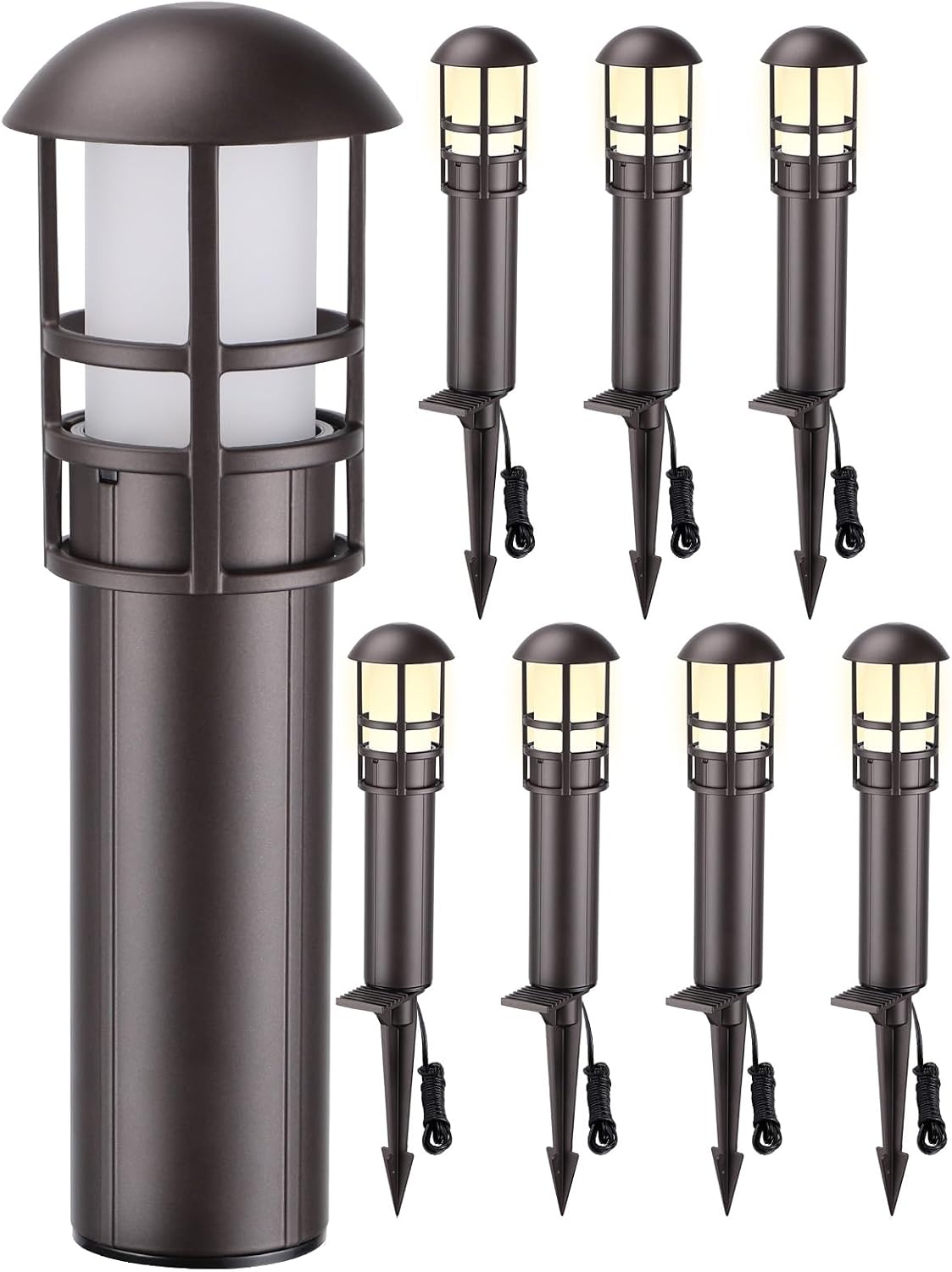 LEONLITE 8-Pack Low Voltage Landscape Pathway Lights, 3W, CRI90, 3000K
