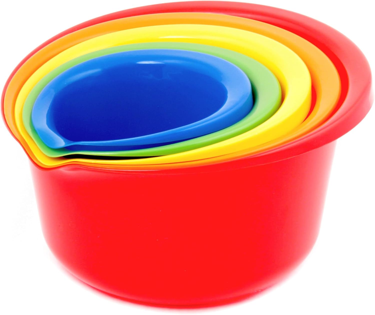 Chef Craft Select Plastic Mixing Bowl Set, 5 Piece, Multiple Color