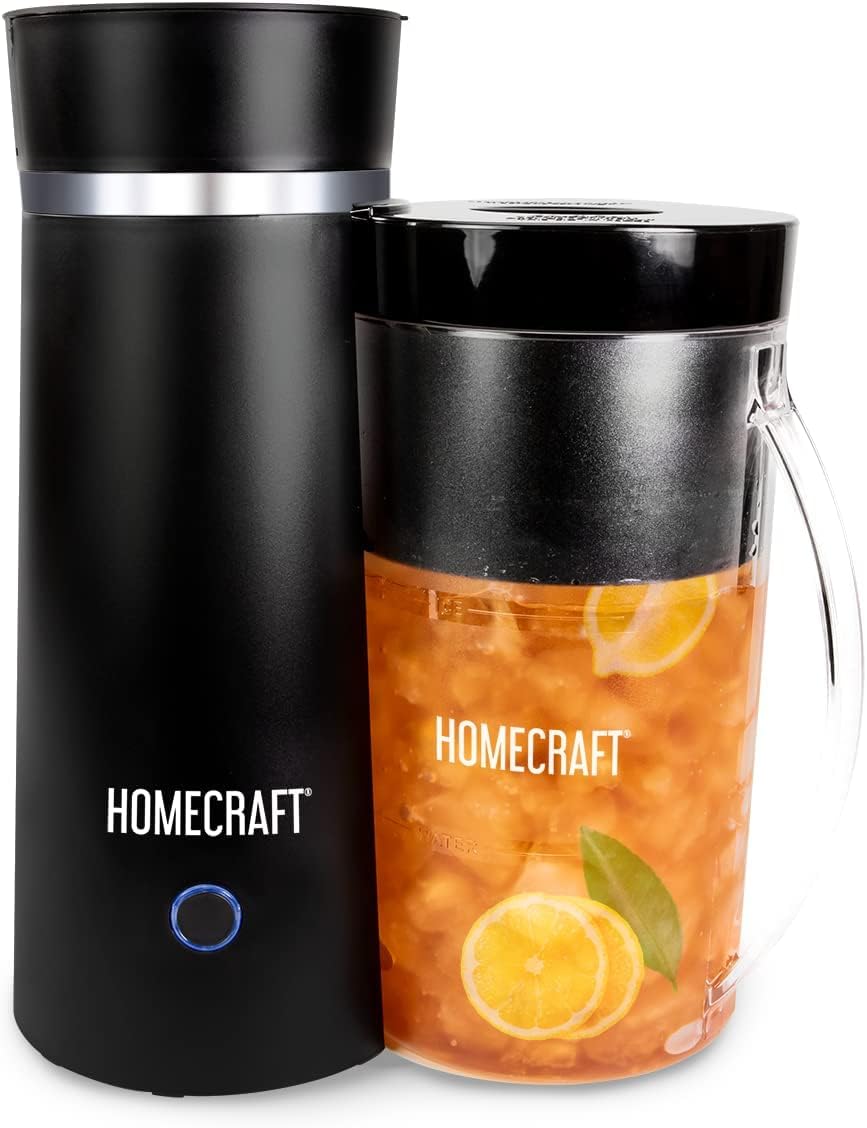 Homecraft 3-Quart Iced Coffee and Tea Maker with Filter Basket, Flavor Enhancer, Adjustable Brew Strength, Black