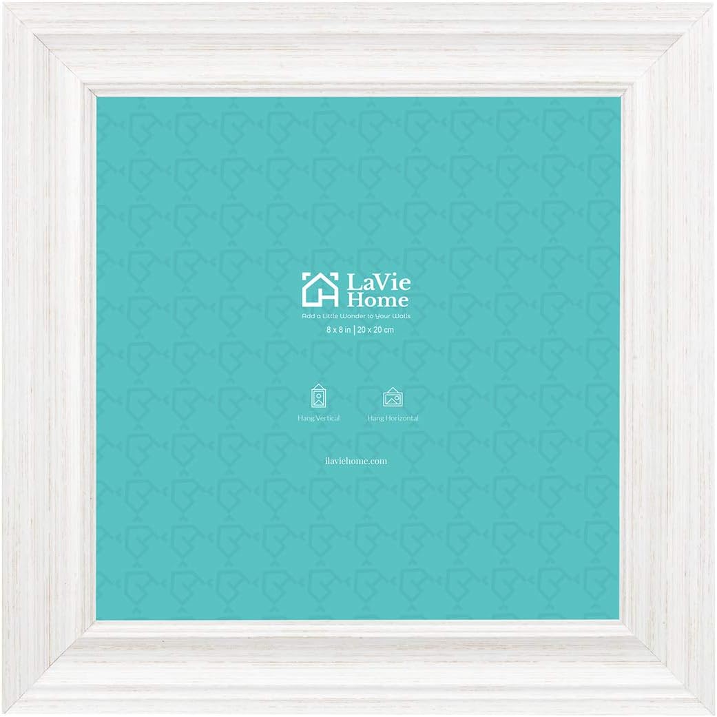 LaVie Home 8x8 Picture Frames (1 Pack, Gold) Square Photo Frame Set with High Definition Glass for Wall Mount & Table Top Display