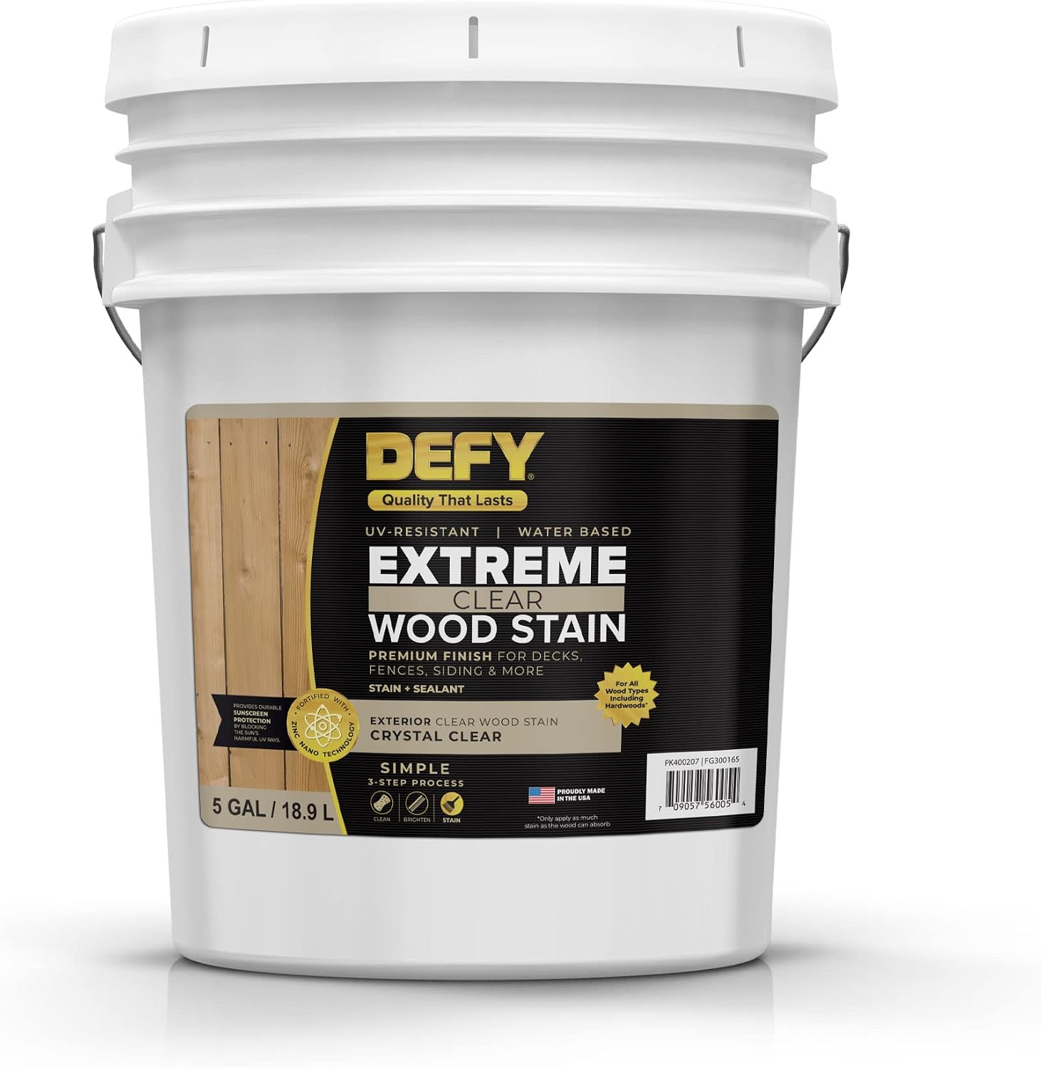 DEFY Extreme Wood Stain and Sealer in One - 1 Gallon Semi-Transparent Waterproof Coating for All Wood Types - Cedar Tone