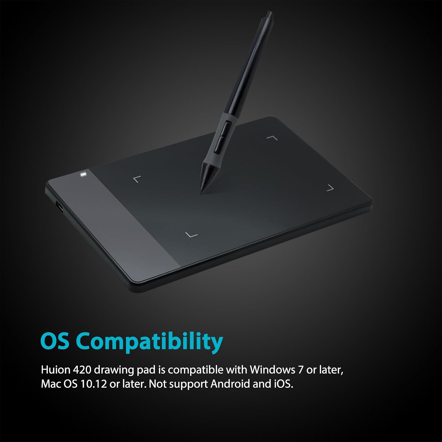 HUION 420 OSU Tablet Drawing Tablet, Graphics Tablet with Digital Stylus, 4 x 2.23 inches Pen Tablet for Digital Art, Design & Animation