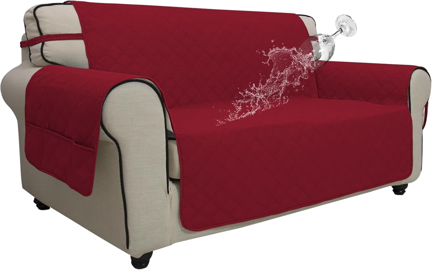 Easy-Going Waterproof Non-Slip Couch Cover, Small Recliner, Chocolate