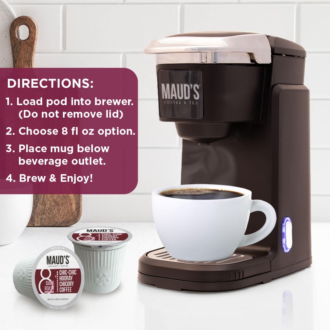 Maud's Dark Roast Coffee Pods, 100ct | Dark Roast Coffee in Single Serve Pods – Compatible with Keurig Coffee Makers