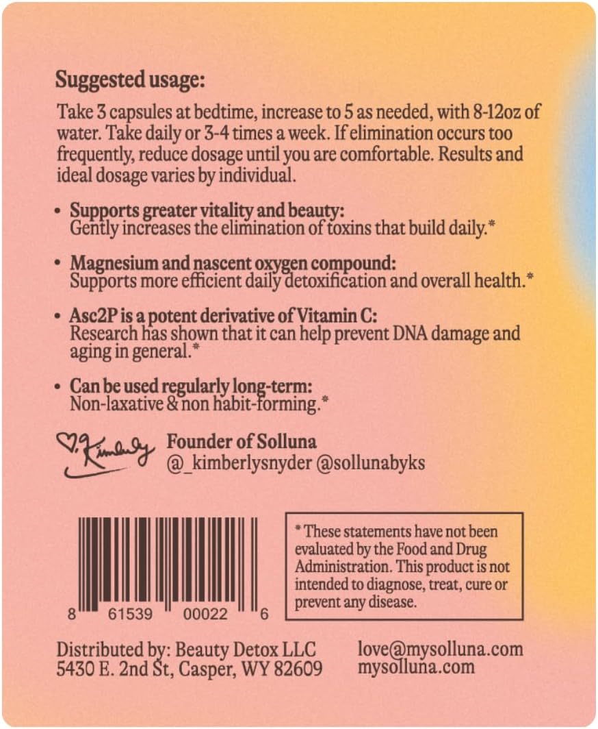 Detoxy by Solluna — Oxygenated Magnesium Oxide Colon Cleanse with Asc2P — Natural