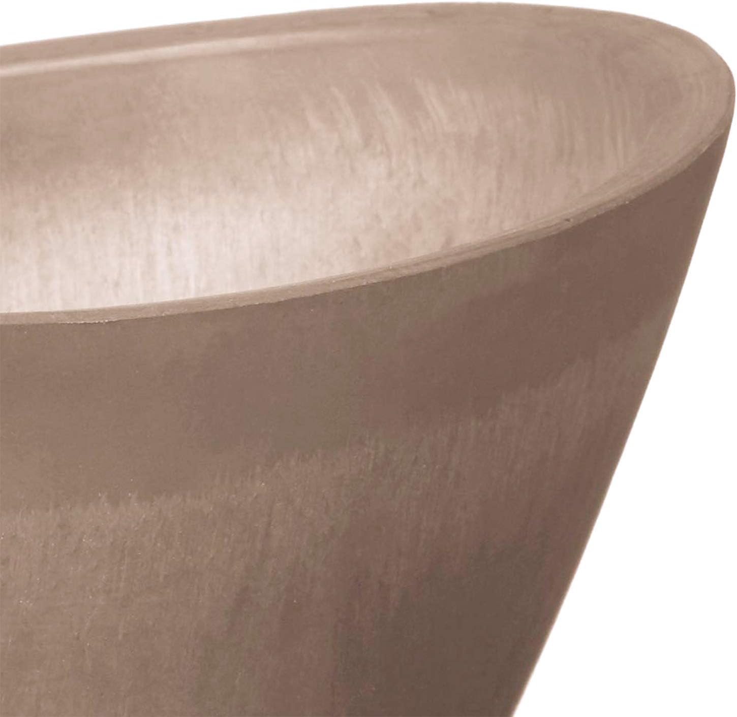 Arcadia Garden Products PSW Pot Collection YB41C Plastic/Stone/Wood Composite Curved Planter Pot – No Drainage Hole (Drillable), for Indoor and Outdoor Plants and Gardens, 16-inch, Chocolate