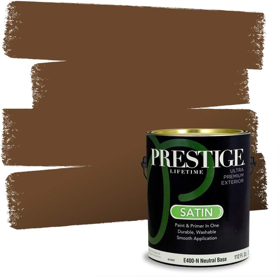 PRESTIGE Paints Exterior Paint and Primer In One, 1-Gallon, Flat, Comparable Match of Sherwin Williams* Sable*