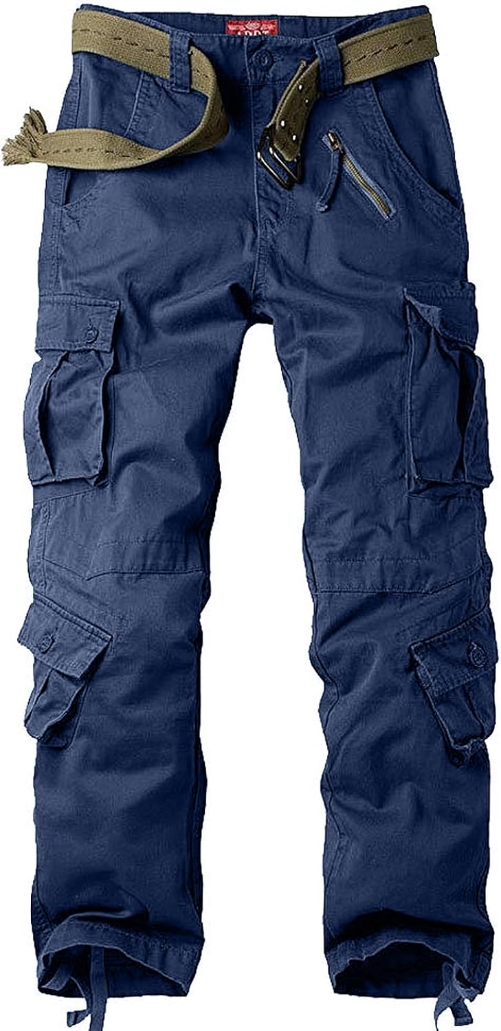 Mens Cargo Pants Camo Work Tactical Rip Stop BDU Casual Army Military Pants | 100% Cotton,Wear Resistant,Breathable,Sweat-absorbent,Men's Wild Cargo Pants with 8 Pockets,Relaxed Loose Fit Hiking Pants