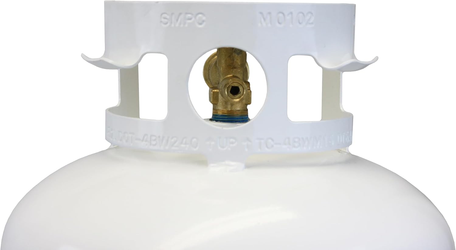 Flame King YSN401a 40 Pound Steel Propane Tank Cylinder with Overflow Protection Device Valve,White