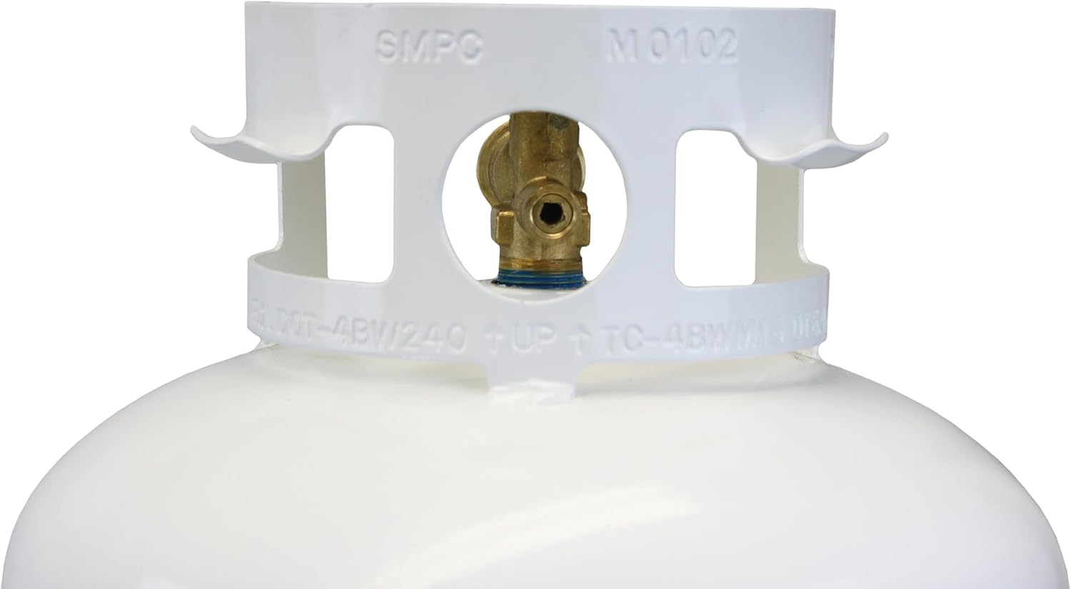 Flame King YSN401 Steel Propane Tank Cylinder With Overflow Protection Device Valve, 40 Lb, White