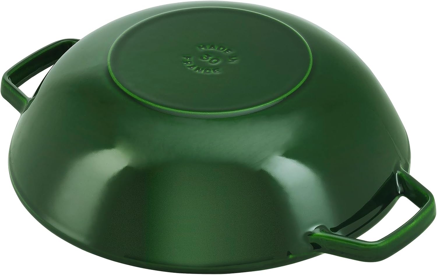 Staub Cast Iron Perfect Pan, Wok, Dutch Oven, 4.5-quart, serves 4-5, Made in France, Dark Blue