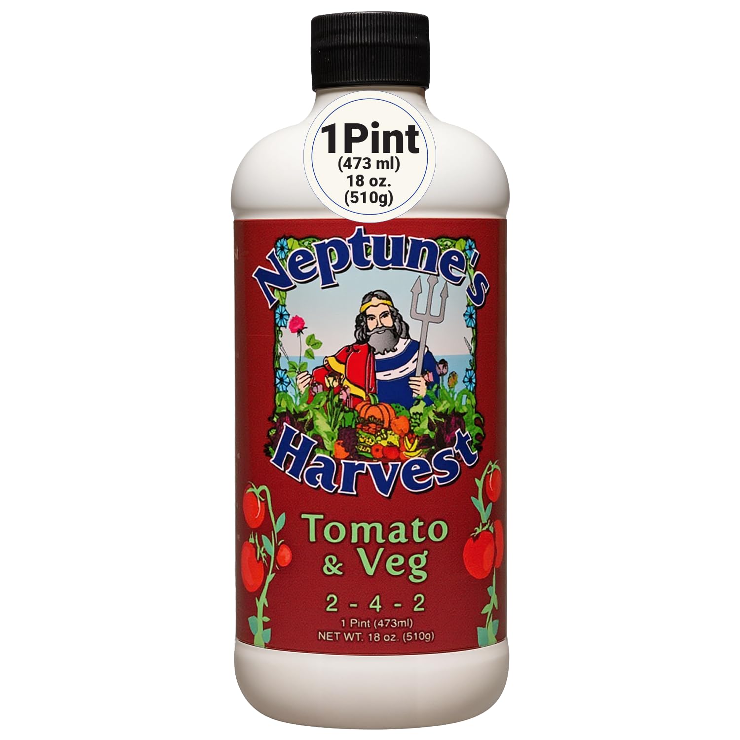 Neptune’s Harvest Organic Tomato & Vegetable Plant Fertilizer (2-4-2) - Liquid Plant Food w/Fresh Fish, Seaweed, Molasses, Yucca Extract, & Humic Acids - for Vegetable Garden (Gallon)