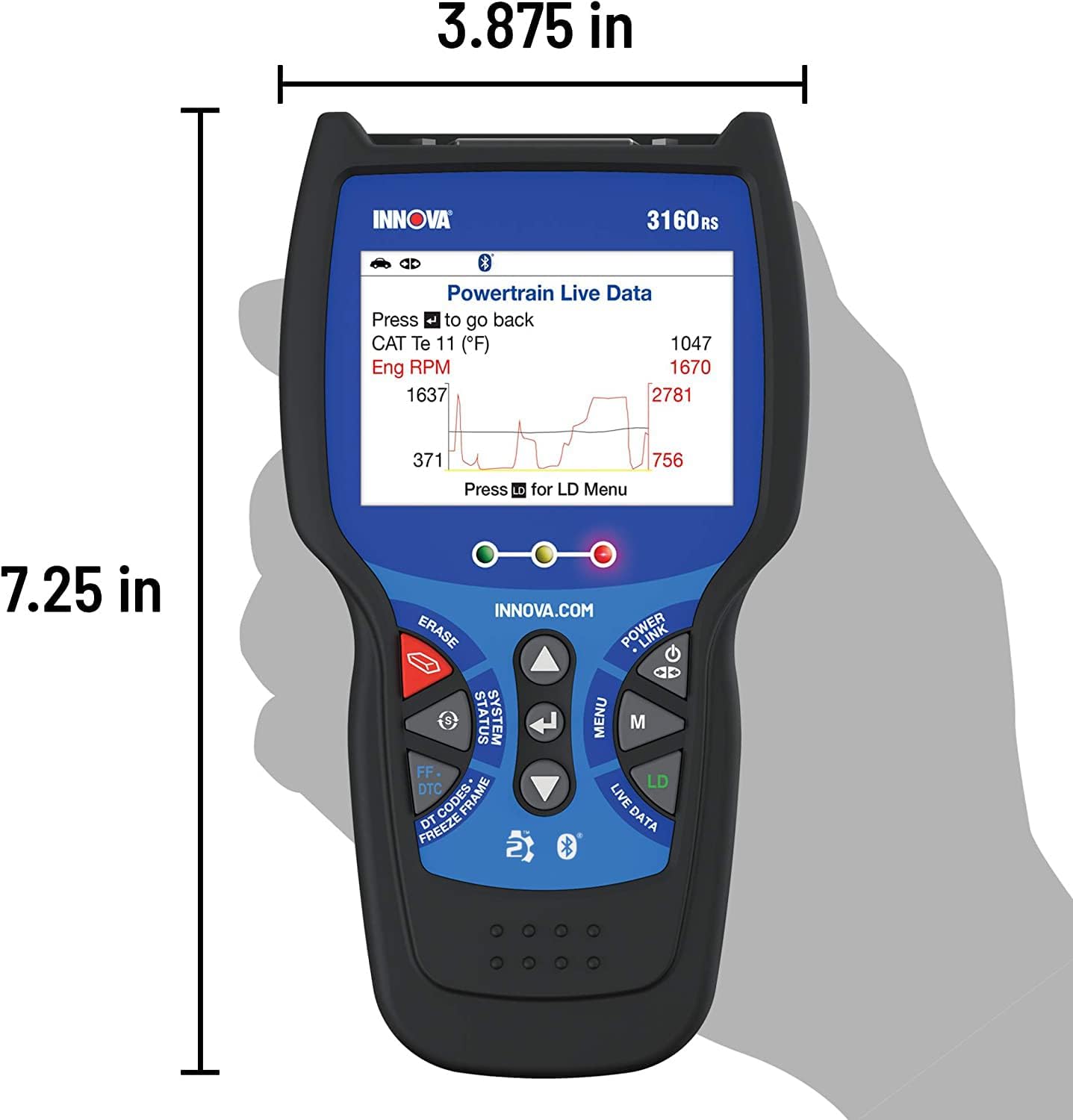 INNOVA 3160RS OBD2 Scanner, ABS Brake Bleeder, ABS SRS Engine Transmission Diagnoses, Clear Trouble Codes, Car Battery Tester & Alternator Tester