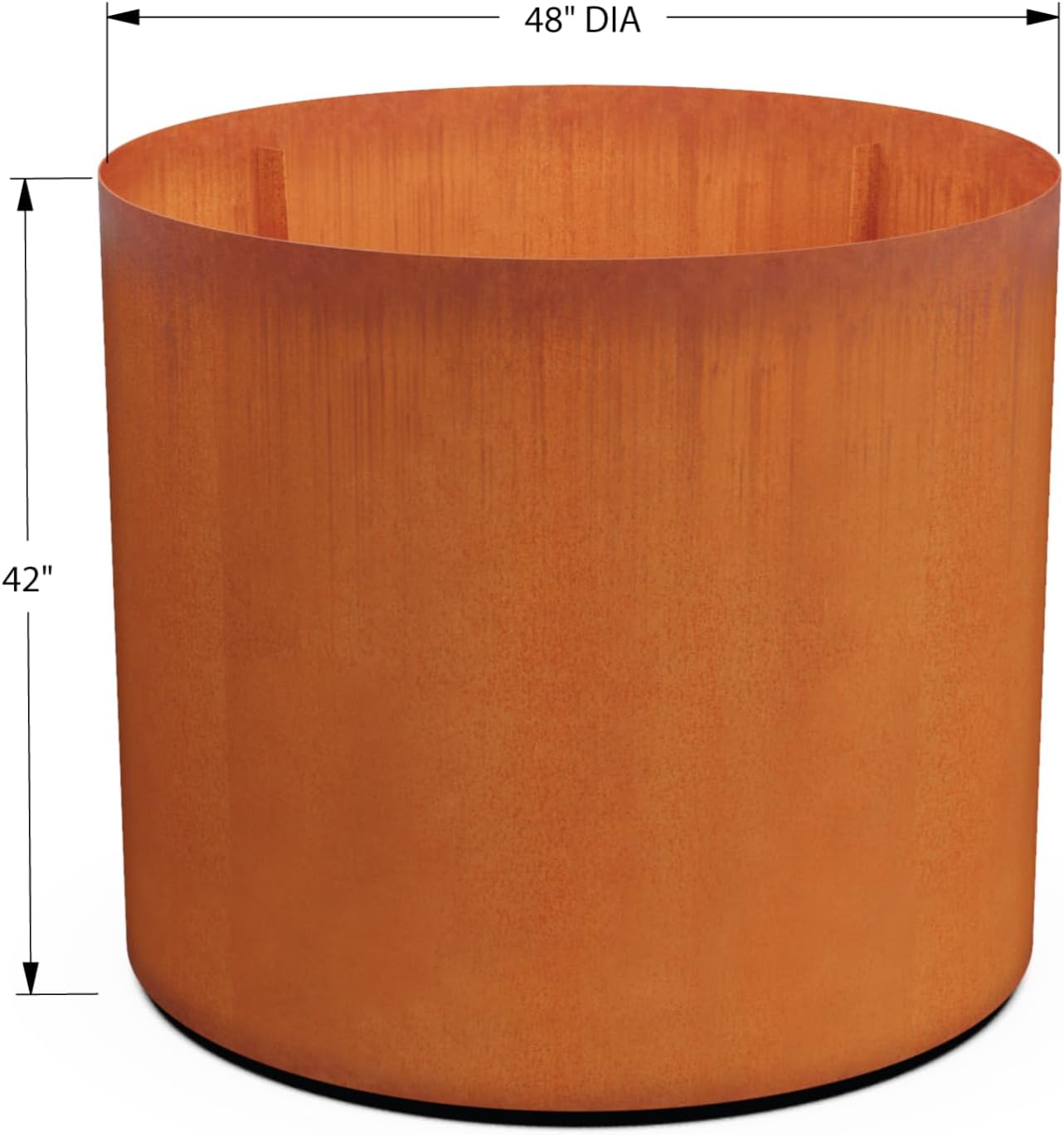 Plantercraft Large Round Planters for Outdoor Plants - 24 Inch Corten Steel Planter for Patio
