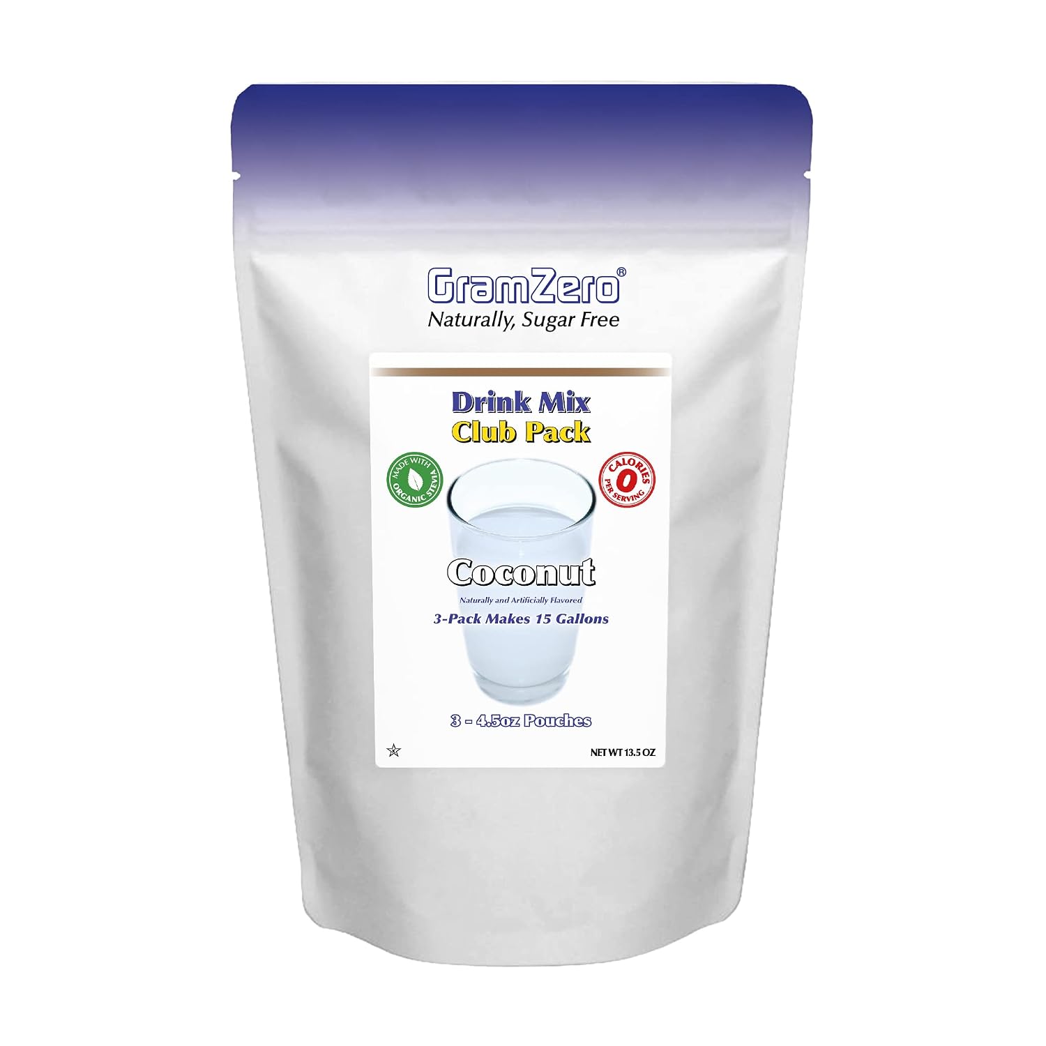 GramZero Raspberry Blush, Sugar Free Drink Mix, Pitcher Pack, Great For Nutrition Club Loaded Tea, Zero Calorie, Stevia Sweetened