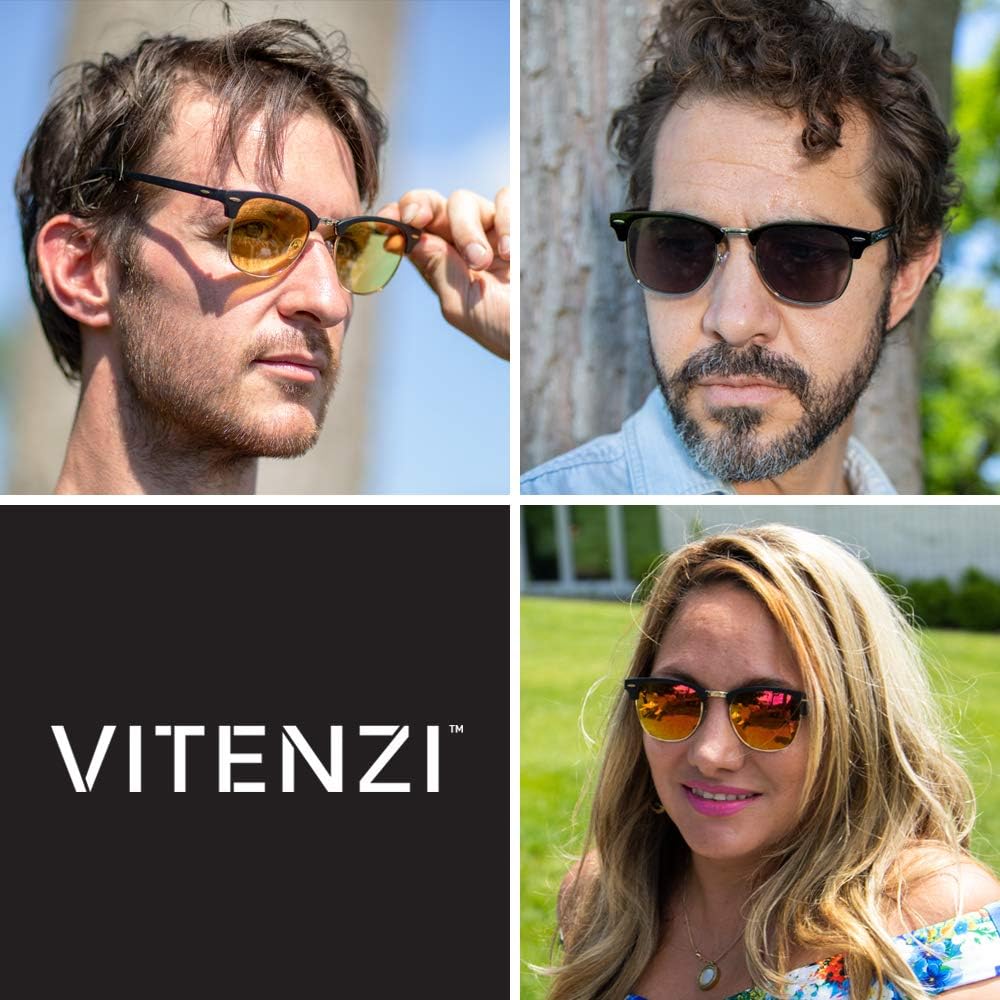 VITENZI Bifocal Sunglasses for Men Women Semi Rimless Reading Sun Tinted Glasses with Readers - Tivoli