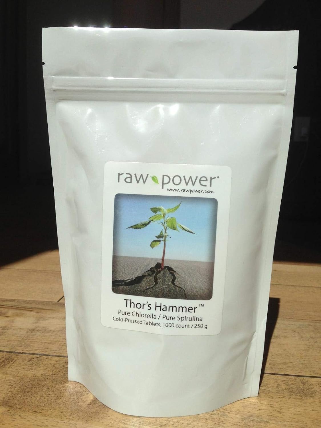 Raw Power Thor's Hammer (1000 Tablets Pure chlorella/spirulina Blend, 250g Total), Organics Brand