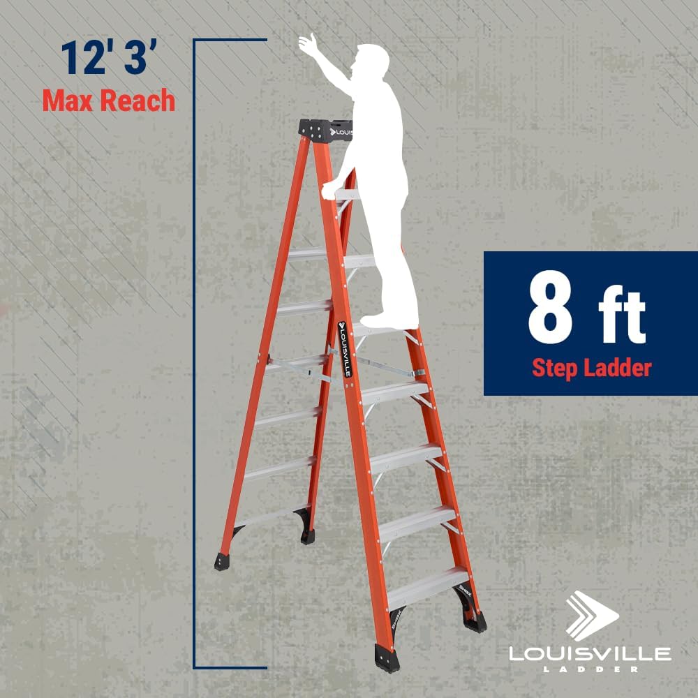 Louisville Ladder 6-Foot Fiberglass Step Ladder, 375-Pound Load Capacity, Type IAA, FS1406HD