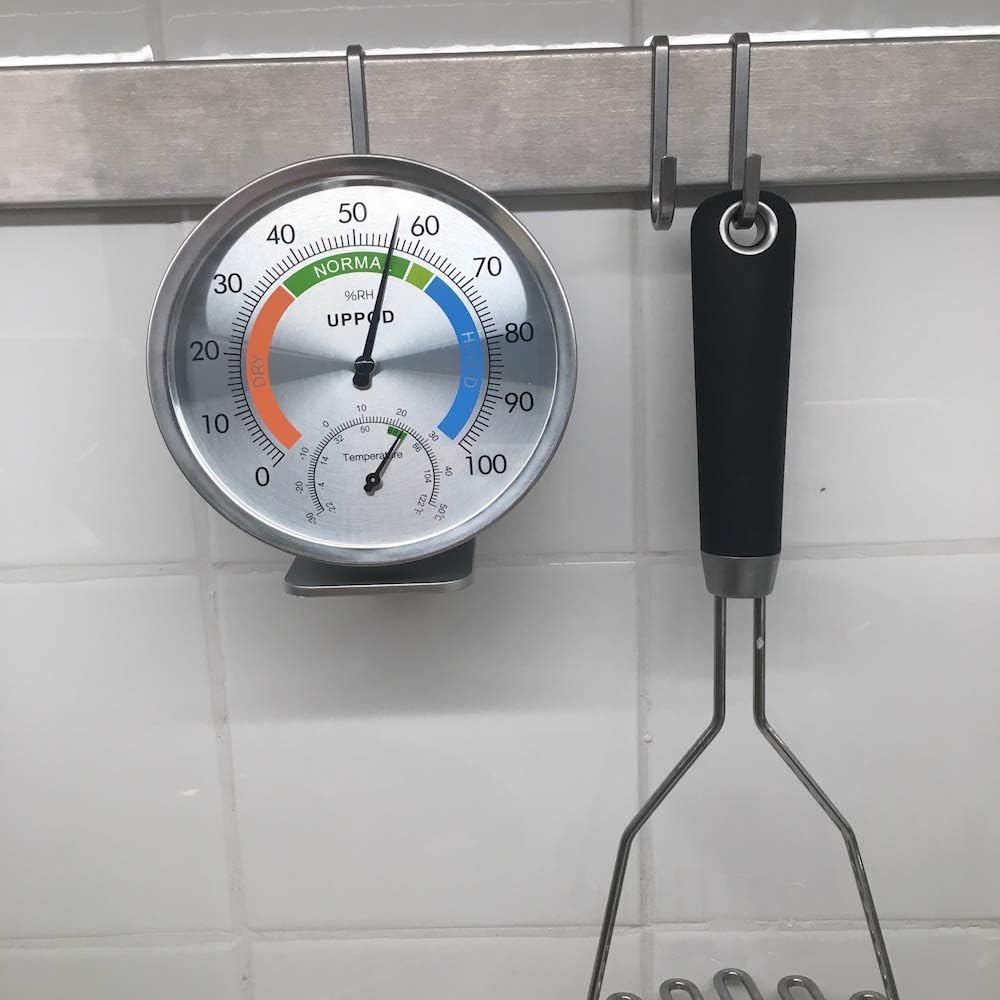 5" Indoor Outdoor Hygrometer/Thermometer, Humidity Gauge Indicator Temperature Humidity Monitor, Analog Hygrometer Humidor (English Version)