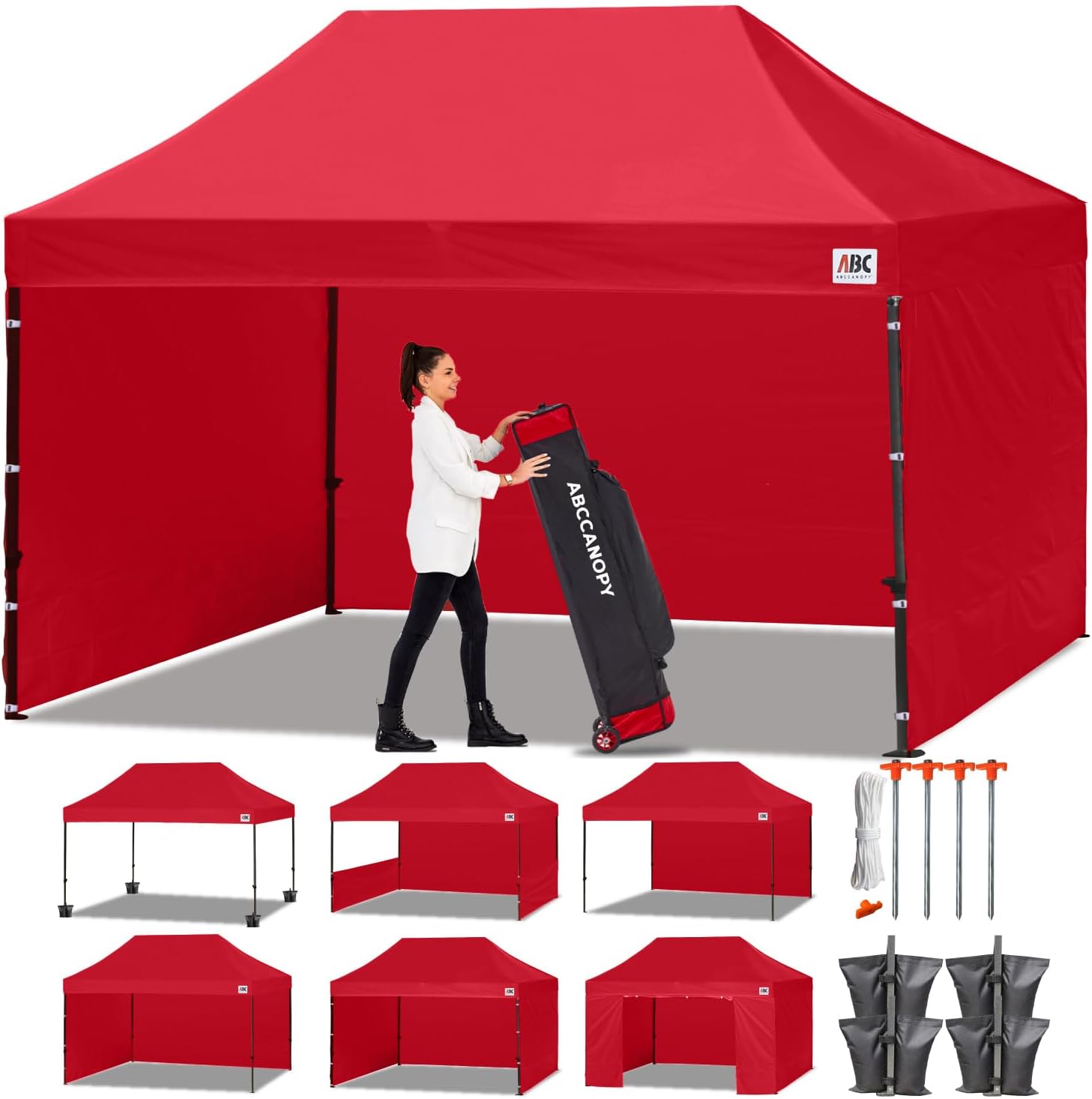 ABCCANOPY Heavy Duty Easy Pop up Canopy Tent with Sidewalls 10x20, Turquoise