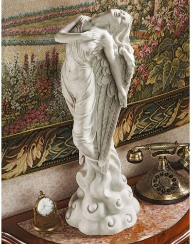 Design Toscano Remembrance and Redemption Angel Religious Indoor/Outdoor Garden Statue, From Base to Top of the Wings Nearly 3 feet tall! Tall, Cast Stone Resin, Antique Stone Finish