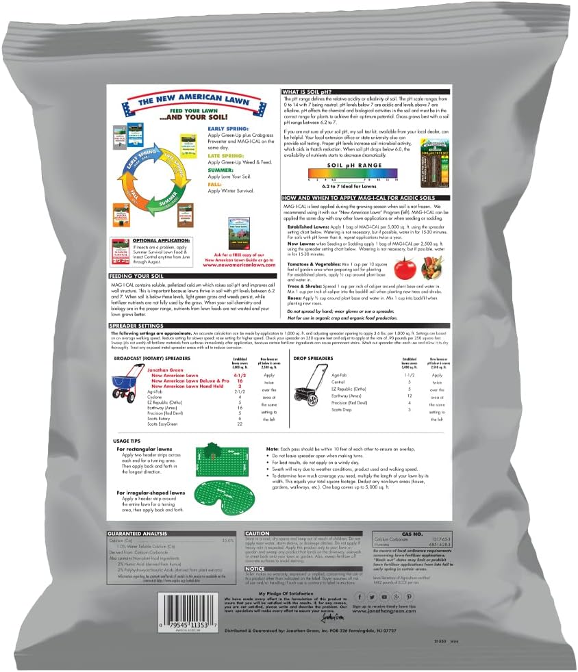 Jonathan Green 11352 Mag-i-Cal Pelletized Calcium Fertilizer, Covers 15,000 Sq. Ft., Quantity 1