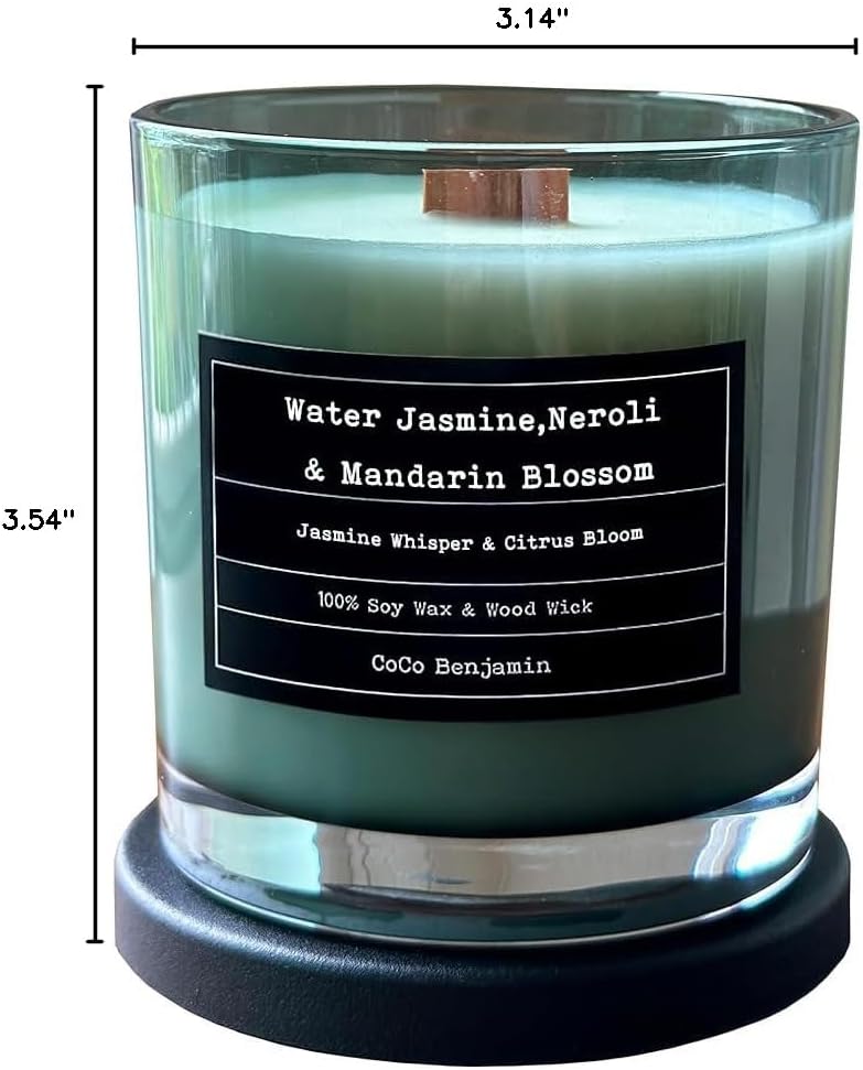 100% Natural Soy Wax Candle by CoCo Benjamin - Highly Scented & Hand-Poured Luxury Candle ((Majestic Balsam Fir Trees) - Clean Burning Cotton Wick