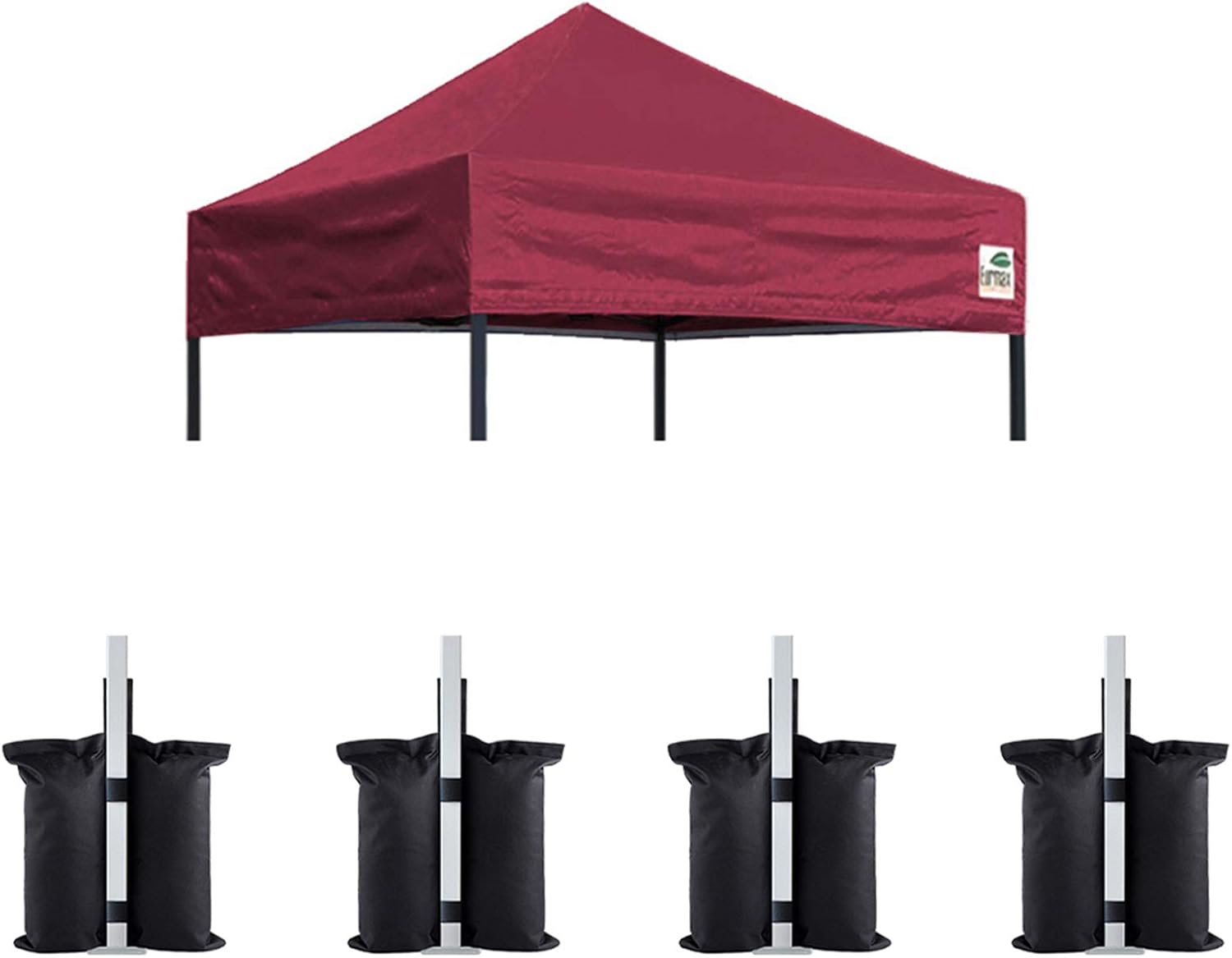 Eurmax USA 10x10 Pop Up Canopy Replacement Top,Universal Instant Canopy Cover ONLY,Heavy Duty UPF 50+ UV Protection,Water & Wind Resistant Tarp,30+ Colors Available,Bonus 4 Sand Bags (White)