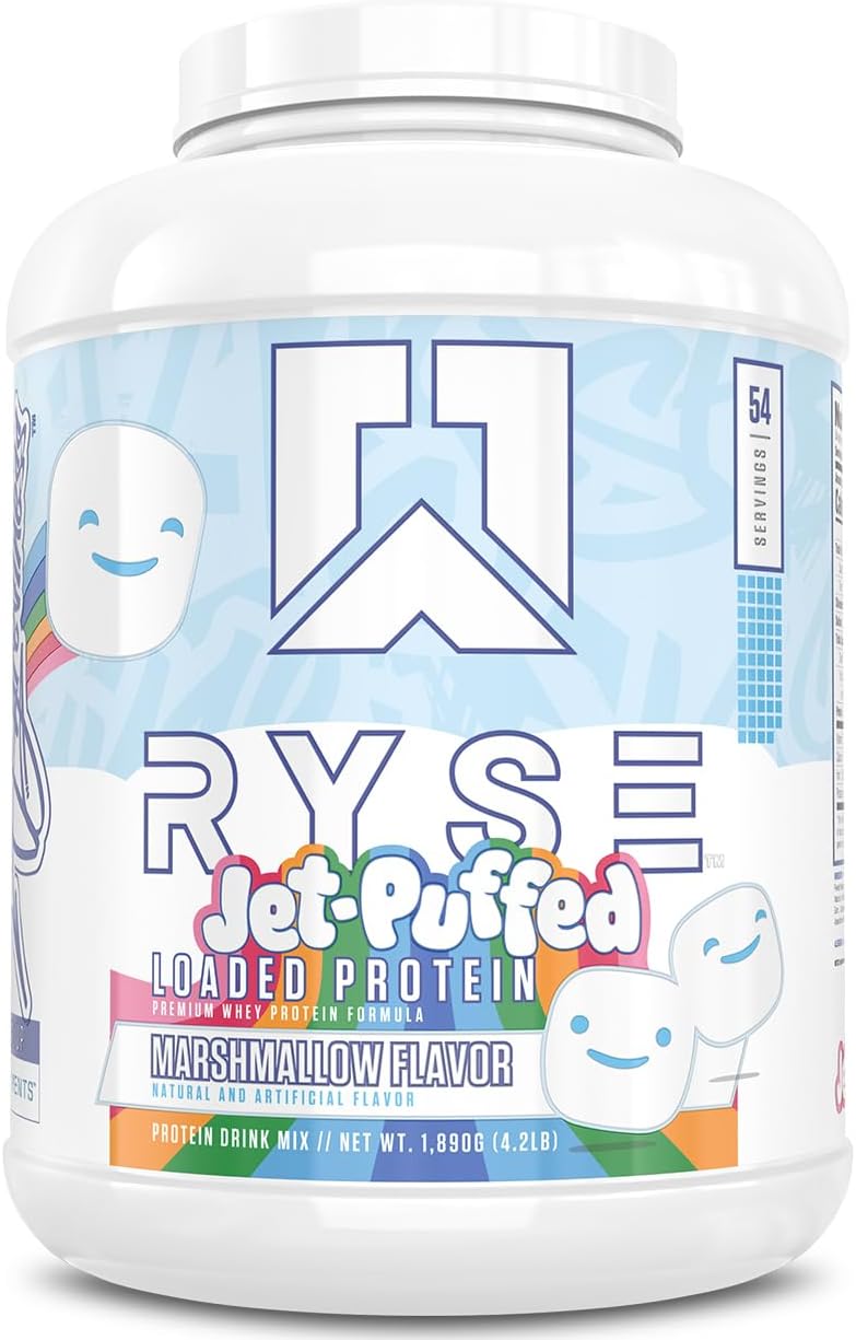 RYSE Loaded Protein Powder - Peanut Butter Cup - 25g Whey Protein Isolate & Concentrate with Prebiotic Fiber & MCTs - Low Carb, Low Sugar