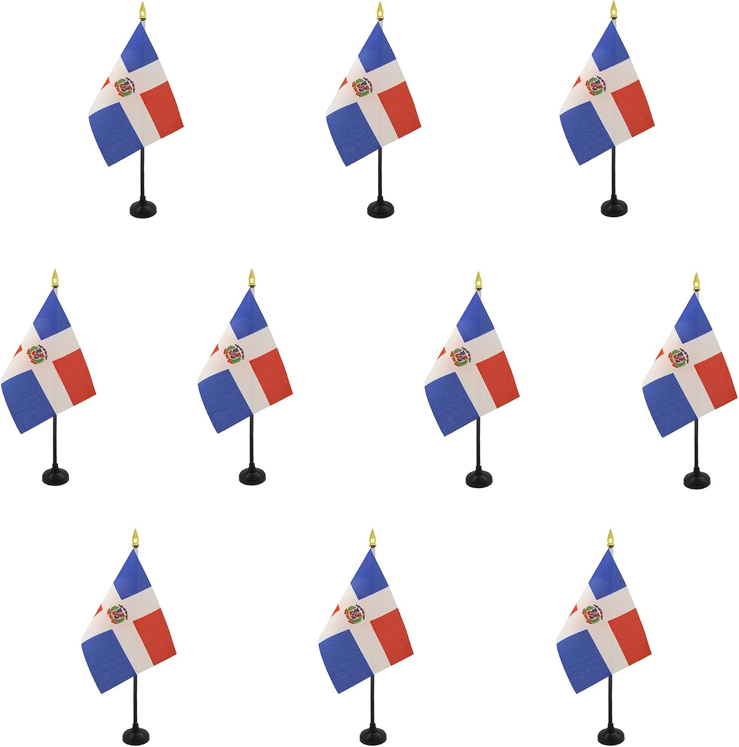 AZ FLAG Nicaragua Table Flag 4x6 in 100D Polyester Plastic Base | Indoor use Nicaraguan 15x10 cm desk flag stitched finish with reinforced edges with plastic pole and gold finial