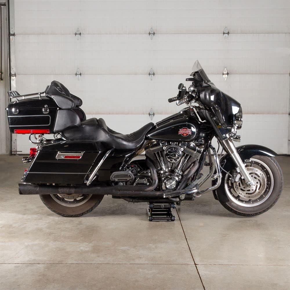 Black Widow Steel Motorcycle Scissor Jack, 1,100 lb Capacity