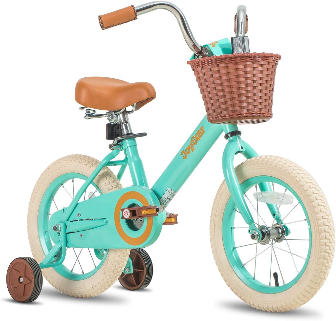 JOYSTAR 12-16" Vintage Kids Bike Ages 2-7Y, Training Wheels/Basket
