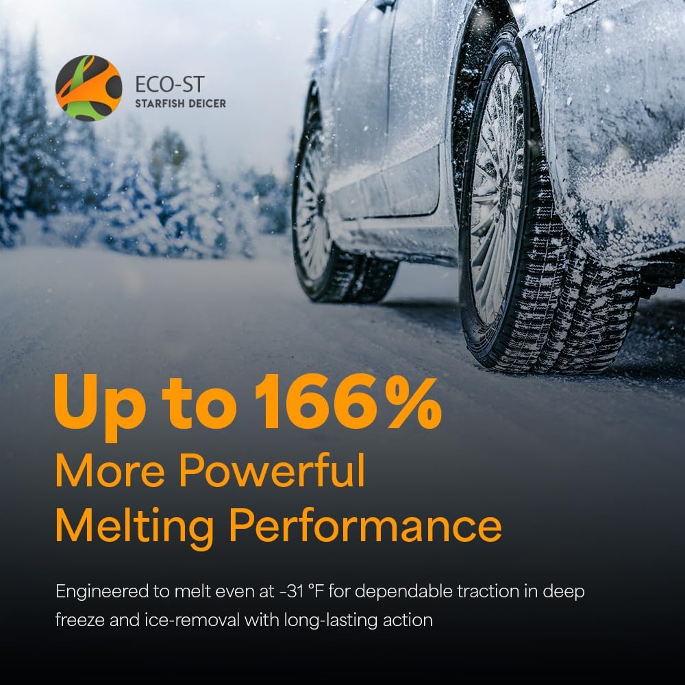 ECO-ST Ice Melt Safe For Concrete - Fast Acting - Pet Safe Anti-Corrosion Snow Melt - Effective at -30℉ (11lb)
