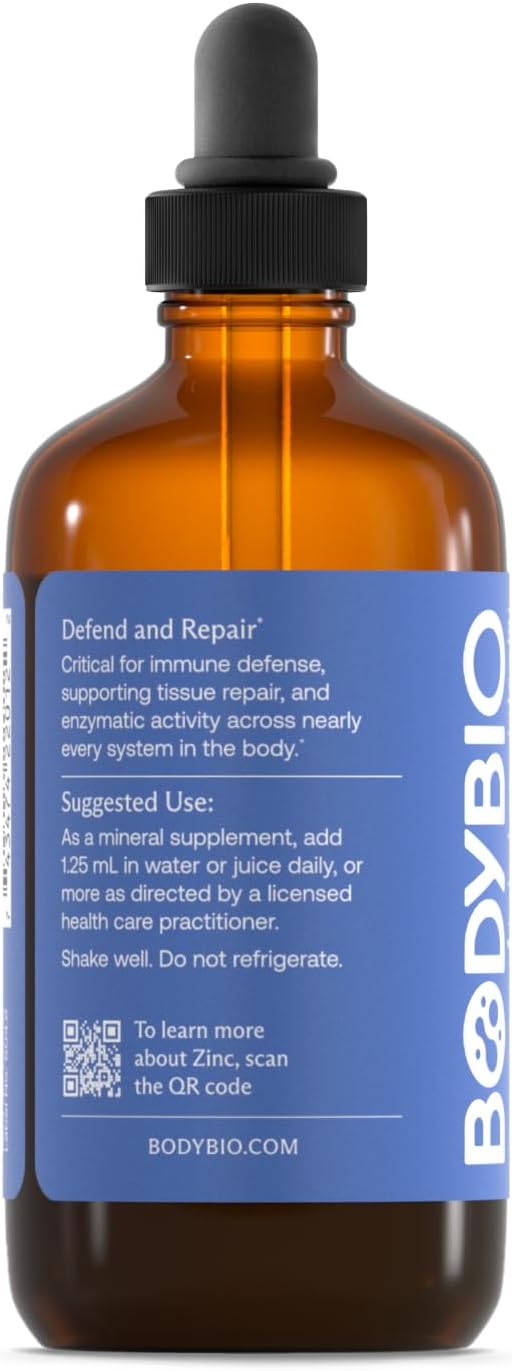 BodyBio Liquid Zinc - Concentrated Antioxidant for Immune & Cell Health | Liquid Zinc Supplement for Adults & Kids